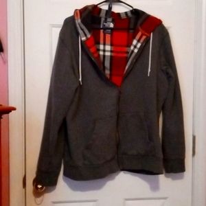 North face Hoodie with plaid lining